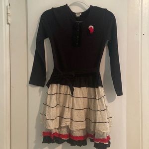 Gorgeous French designer Eliane Et Lena black long sleeve dress, Size 12